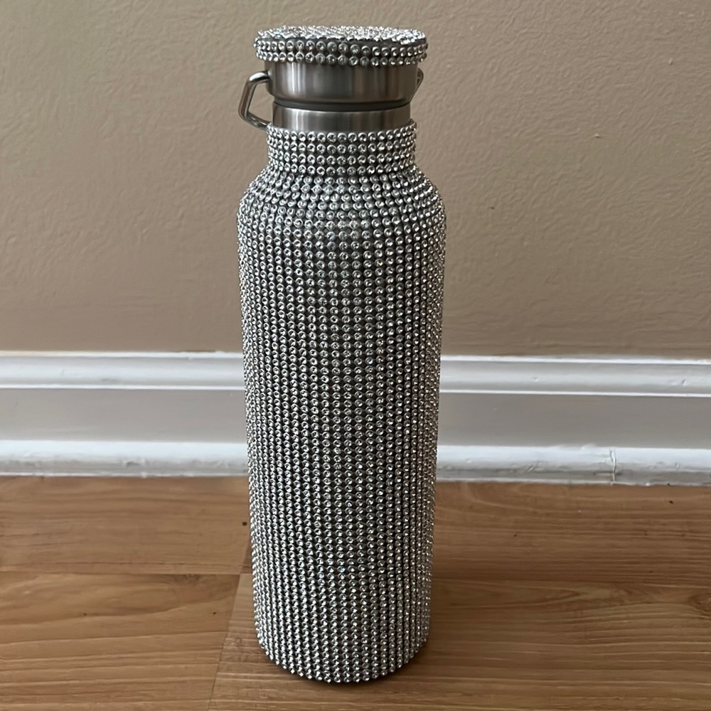 New silver Rhinestone Water Bottle with Silver handle